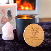 Birthday Customised Engraved Wooden Lid Zodiac Soy Black Candle with Wood Wick Capricorn