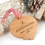Custom Artwork Engraved Wooden Bell Christmas Tree Ornament