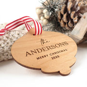 Personalised Engraved Wooden Bell Christmas Tree Decoration