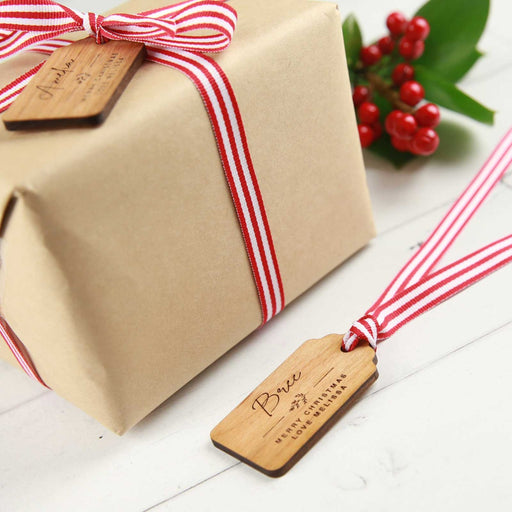 Customised Engraved wooden Christmas Gift Tags for Presents