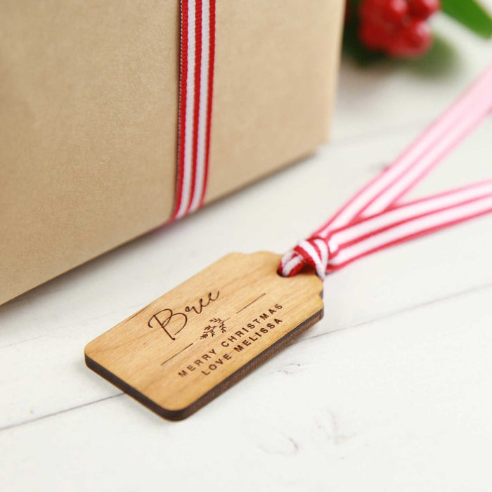 Custom Designed Engraved Named wooden Christmas Gift Tags for Gift