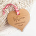 Custom Artwork Engraved Wooden Heart Christmas Tree Ornament