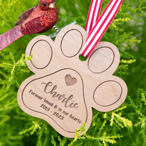 Personalised Engraved Wooden Pet Christmas Decoration