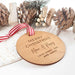 Custom Artwork Engraved Wooden round Christmas Tree Ornament
