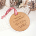 Personalised Engraved Wooden circle Christmas Tree Decoration