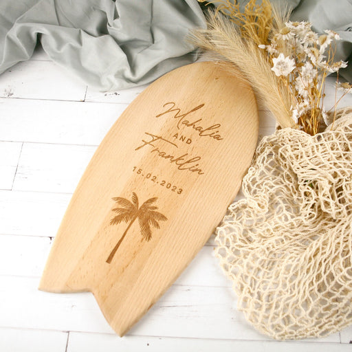 Personalised Engraved Wooden Surfboard Wedding Welcome Sign