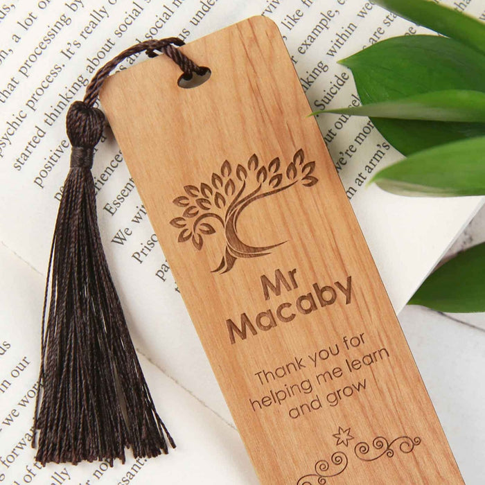 Choose 3 Bookmarks Engraved Wooden Bookmark With Leather
