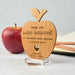 Personalised Engraved Wooden Teacher Apple Christmas Thank you Plaque with Stand