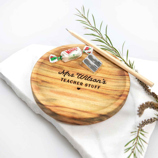 Customised Engraved Wood "Thank you for making a difference" Christmas Teacher Trinket dish present