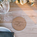 Customised Engraved Square Wooden Wedding Coaster Place cards Favours