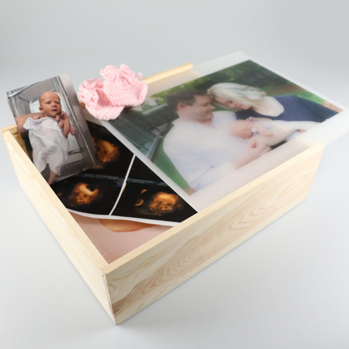 Customised Colour Photo Printed Baby Family Keepsake Box