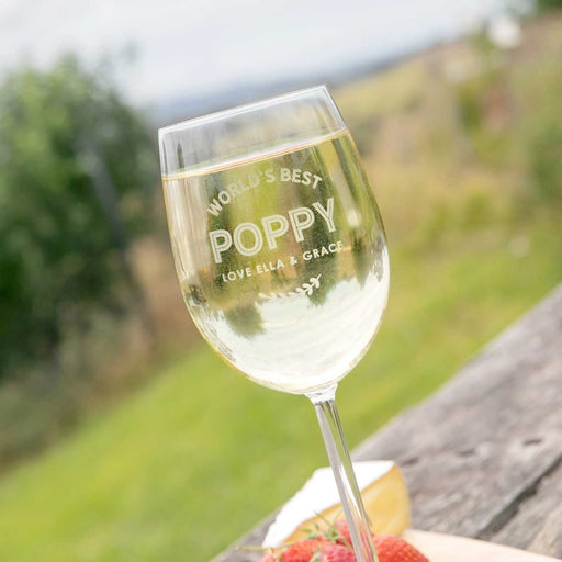 Personalised Engraved Father's Day Wine Glass Present- I love you Dad