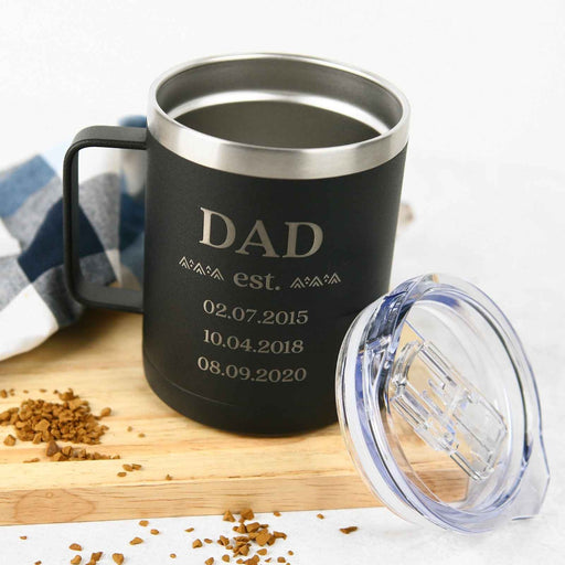 Custom Engraved Father's Day Matte Black 400ml Stainless Steel Travel Mug Present