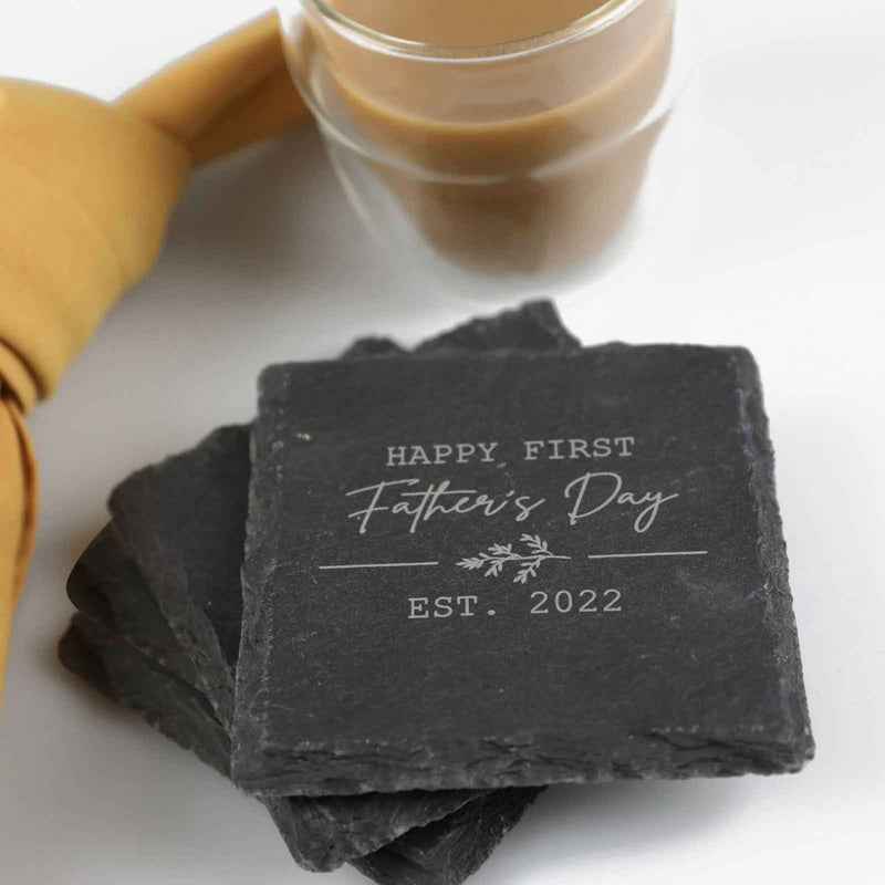 Engraved Father's Day Gift Boxed Set of 4 Slate Coasters