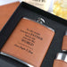 Custom Design Engraved Leather Bound Hip flask, shot glasses and Presentation Box Father's Day Present