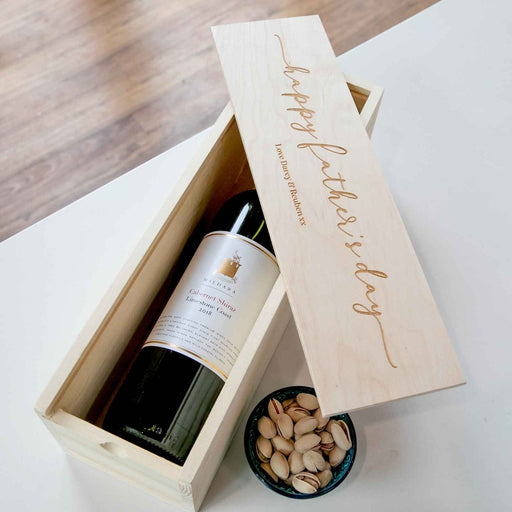Customised Engraved Father's Day Wooden Champagne & Wine Box Gift