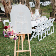 Customised Printed Frosted Arch Acrylic Wedding Welcome Sign