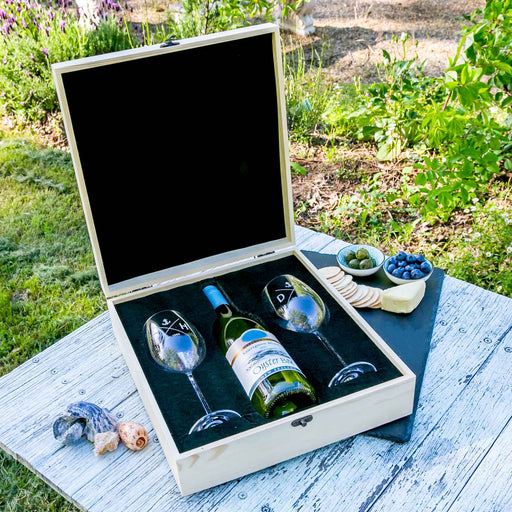 Personalised Engraved Father's Day Wooden Gift Boxed 360ml Wine Glass Set Present