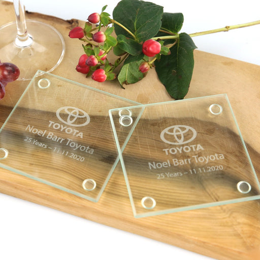 Personalised Engraved Corporate Glass Coaster Gifts