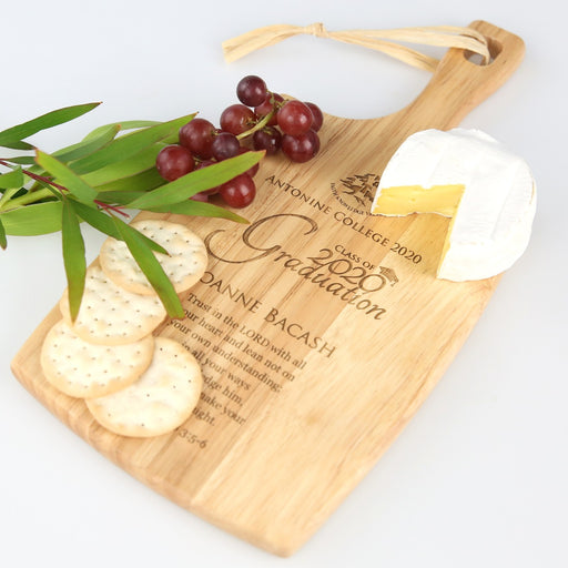 Personalised Engraved Graduation Cheese serving Chopping Paddle Board