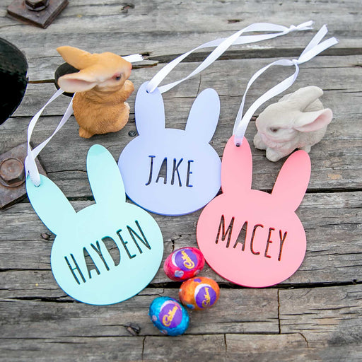Laser Cut Pastel Acrylic Easter Bunny Gift Tag