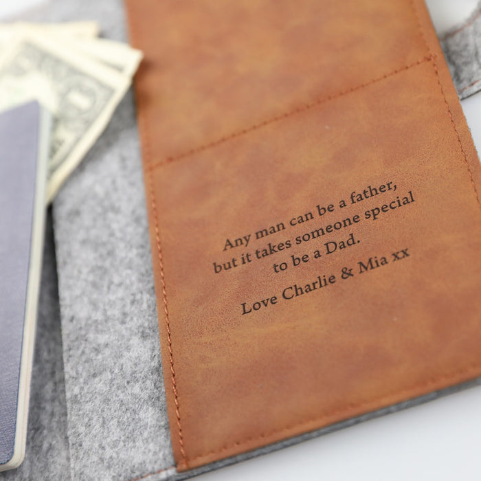 Personalised Engraved Christmas Tan Leather Passport Holder Gift