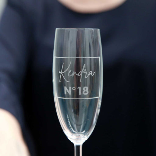 Personalised Engraved Milestone Birthday Champagne Glass Present