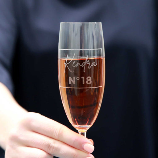 Customised Engraved Milestone 18th Birthday European Premium Champagne Glass Present