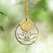Custom Engraved Monogrammed Gold Lotus Necklace with Initial Pendant Mother's Day Present