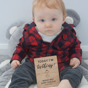 Today I'm Teething I might not sleep tonight funny milestone bamboo cards