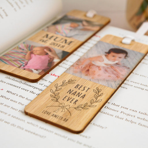 Custom Designed Photo Printed Mother's Day Wooden Bookmark Present