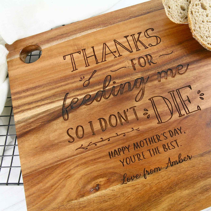 Custom Name Engraved Mother's Day Serving Cheese Chopping Board Present