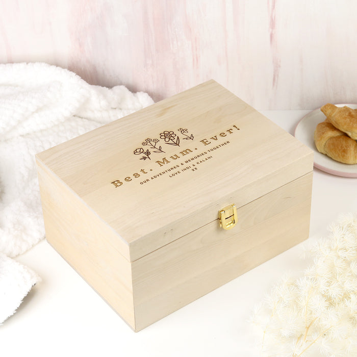 Couple's Natural Wood Personalised Memory Box | Warner's End UK