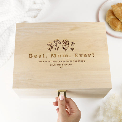 Personalised Mother's Day Engraved Wooden Keepsake Box Present