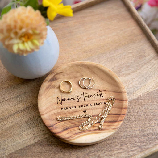 Personalised Engraved Wooden Mother's Day Trinket Dish Present