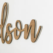 Laser Cut Bamboo Nursery Name Plaque with Adhesive Backing