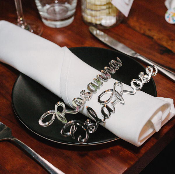 Laser Cut Mirror Acrylic Name Placecards