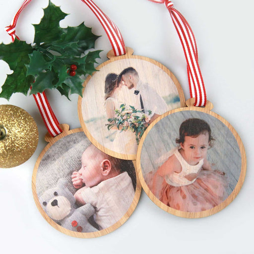 Personalised Colour Photo Printed Christmas Tree Decoration Present