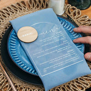 Custom White Printed Wedding Bamboo Round Guest Place Cards