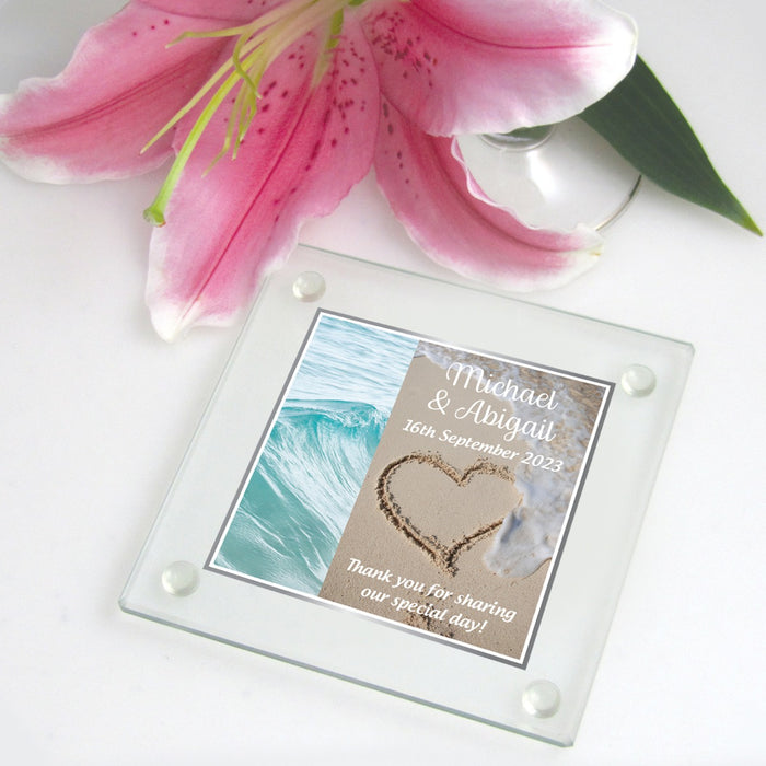 Printed Glass Coaster for wedding guests