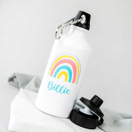 Custom Printed White Kids Water Bottle 500ml With Rainbow