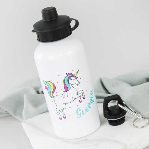 Custom Printed Child's Name Unicorn White 500ml Water Bottle