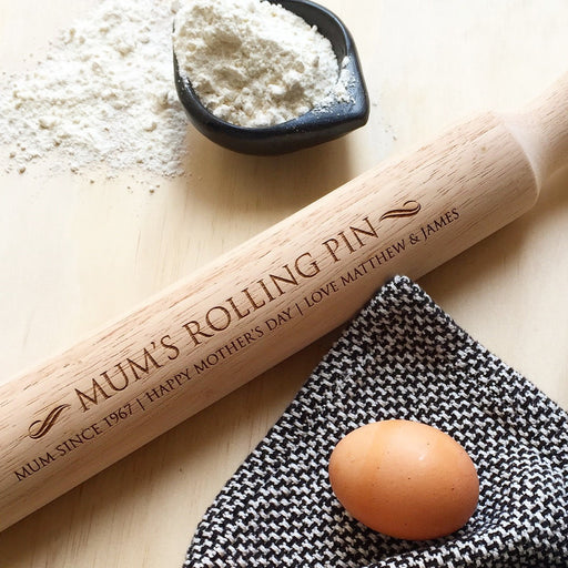 Customised Engraved Wooden Mother's Day Rolling Pin Present