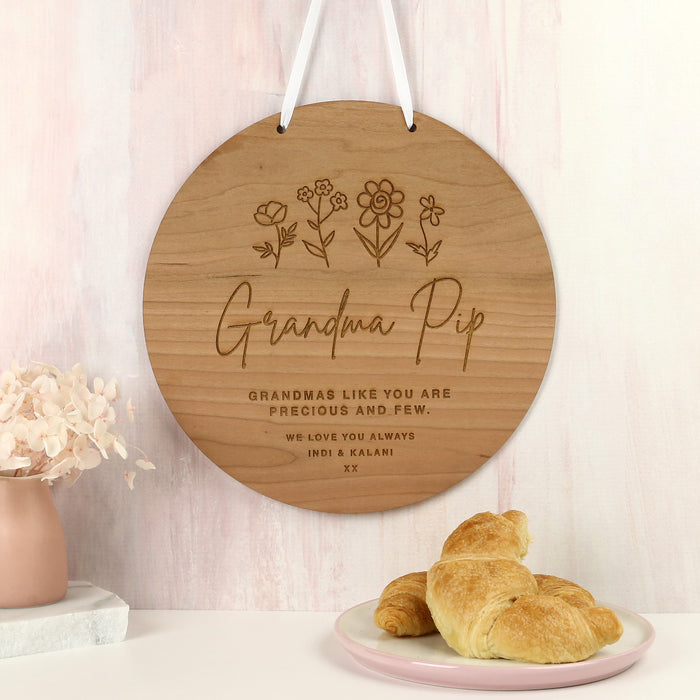 Personalised Engraved Mother's Day Wooden Wall Plaque Grandma Present