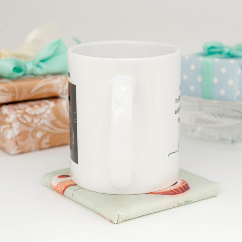 Custom Artwork photo Printed and Personalised Message Announcement Coffee Mug