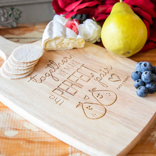 Customised Engraved Valentine's Day Wooden Cheese Paddle Board Present