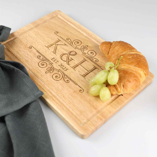 Customised Engraved Wooden Wedding Bride & Groom Cheese Chopping Serving Board Present