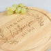 Custom Designed Engraved Bride & Groom Round Wedding Wooden Cheese Board Present