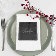 Personalised Engraved Black Slate Wedding Coaster Favour