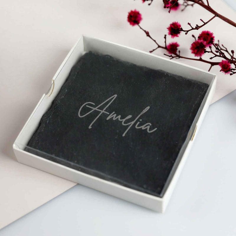 Engraved Wedding Slate Coasters Favours